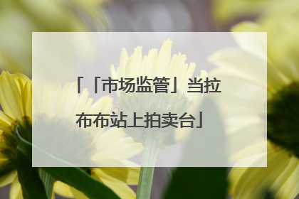 「市场监管」当拉布布站上拍卖台