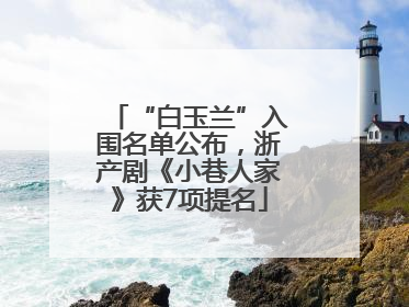 “白玉兰”入围名单公布，浙产剧《小巷人家》获7项提名