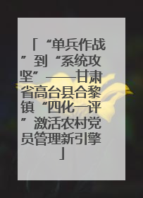 “单兵作战”到“系统攻坚”——甘肃省高台县合黎镇“四化一评”激活农村党员管理新引擎