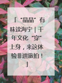 “晶晶”有味读海宁｜千年文化“穿”上身，来这体验非遗旅拍！