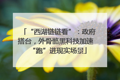 “西湖链链看”：政府搭台，外骨骼黑科技加速“跑”进现实场景