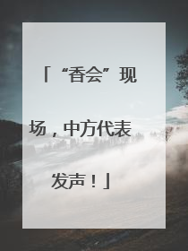 “香会”现场，中方代表发声！