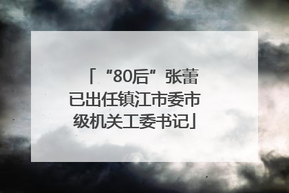 “80后”张蕾已出任镇江市委市级机关工委书记
