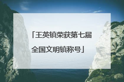 王英镇荣获第七届全国文明镇称号