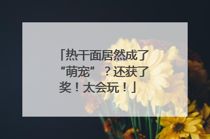 热干面居然成了“萌宠”？还获了奖！太会玩！