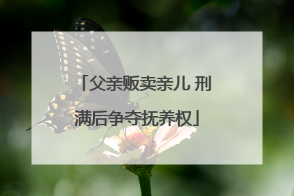 父亲贩卖亲儿 刑满后争夺抚养权