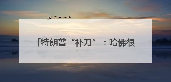 特朗普“补刀”：哈佛很多学生连2+2都不会做