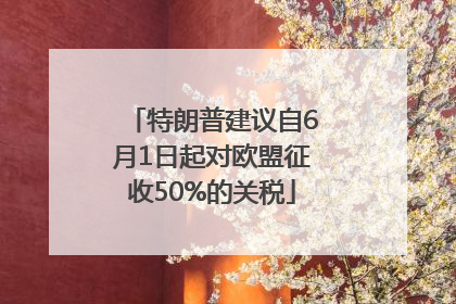特朗普建议自6月1日起对欧盟征收50%的关税