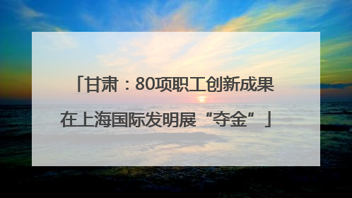 甘肃：80项职工创新成果在上海国际发明展“夺金”