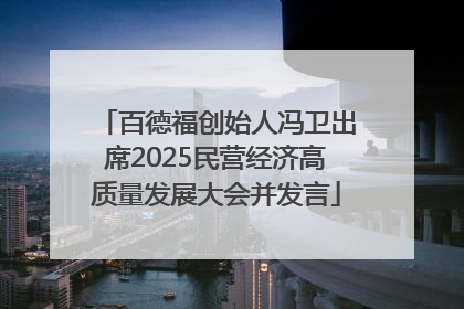 百德福创始人冯卫出席2025民营经济高质量发展大会并发言