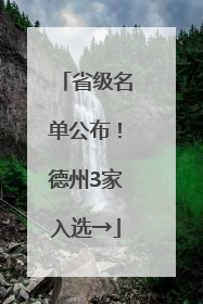 省级名单公布！德州3家入选→
