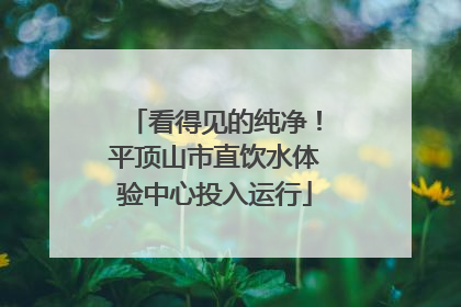 看得见的纯净！平顶山市直饮水体验中心投入运行