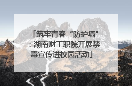筑牢青春“防护墙”：湖南财工职院开展禁毒宣传进校园活动