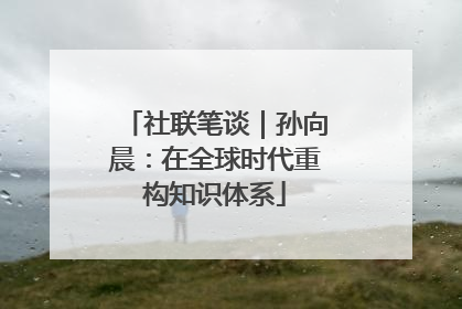 社联笔谈｜孙向晨：在全球时代重构知识体系