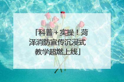 科普＋实操！菏泽消防宣传沉浸式教学超燃上线