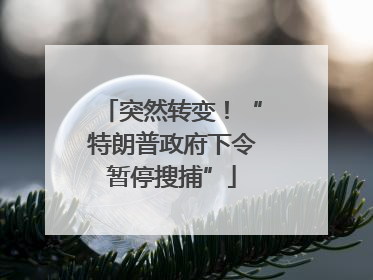突然转变！“特朗普政府下令暂停搜捕”