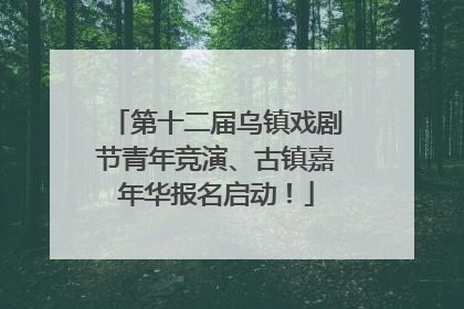 第十二届乌镇戏剧节青年竞演、古镇嘉年华报名启动！