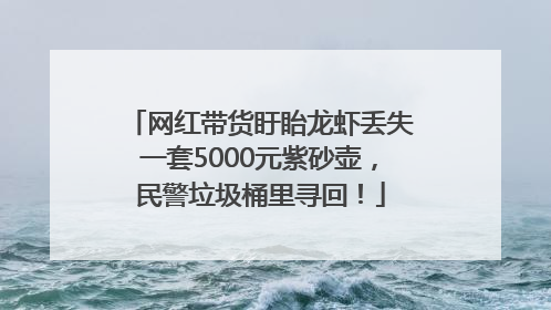 网红带货盱眙龙虾丢失一套5000元紫砂壶，民警垃圾桶里寻回！
