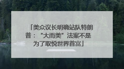 美众议长明确站队特朗普：“大而美”法案不是为了取悦世界首富