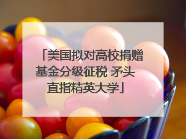 美国拟对高校捐赠基金分级征税 矛头直指精英大学