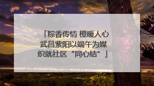 粽香传情 橙暖人心 武昌紫阳以端午为媒织就社区“同心结”