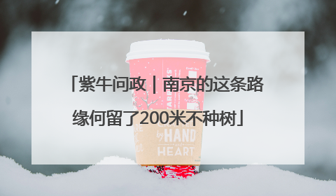 紫牛问政｜南京的这条路缘何留了200米不种树