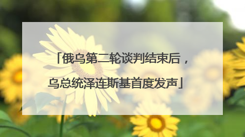 俄乌第二轮谈判结束后，乌总统泽连斯基首度发声