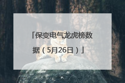 保变电气龙虎榜数据（5月26日）