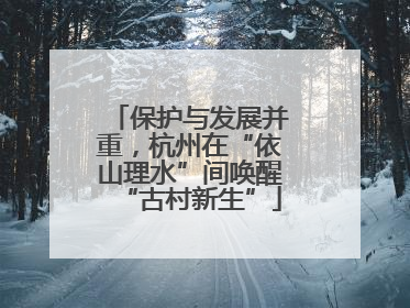 保护与发展并重，杭州在“依山理水”间唤醒“古村新生”