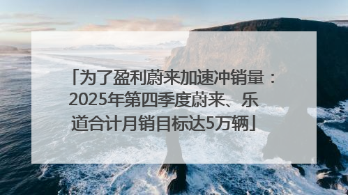 为了盈利蔚来加速冲销量：2025年第四季度蔚来、乐道合计月销目标达5万辆