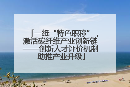 一纸“特色职称”，激活碳纤维产业创新链——创新人才评价机制 助推产业升级