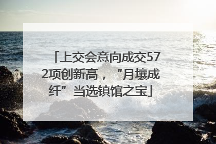 上交会意向成交572项创新高，“月壤成纤”当选镇馆之宝