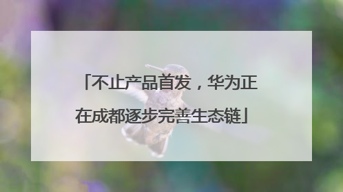 不止产品首发，华为正在成都逐步完善生态链