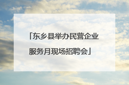 东乡县举办民营企业服务月现场招聘会