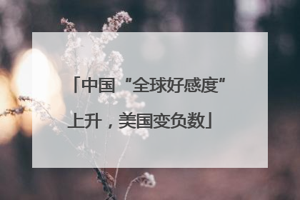 中国“全球好感度”上升，美国变负数