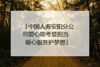 中国人寿安阳分公司爱心助考显担当 暖心服务护梦想