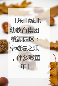 乐山城北幼教育集团桃源园区：享动漫之乐，伴多彩童年