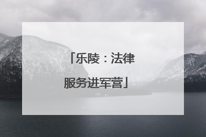 乐陵：法律服务进军营