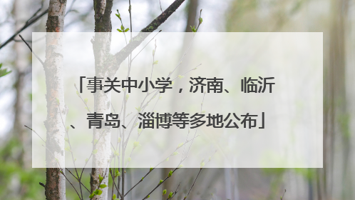 事关中小学，济南、临沂、青岛、淄博等多地公布