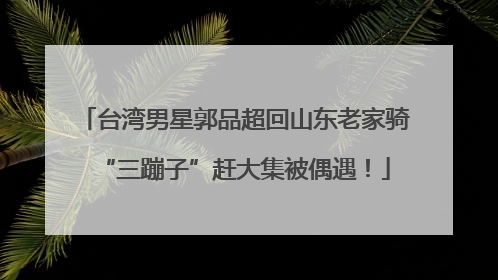 台湾男星郭品超回山东老家骑“三蹦子”赶大集被偶遇！