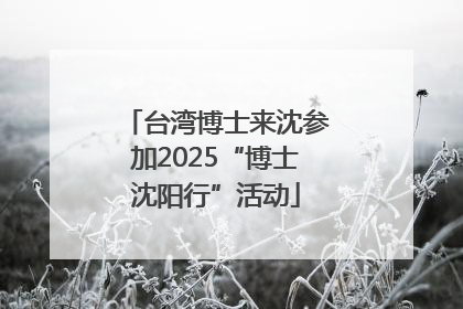 台湾博士来沈参加2025“博士沈阳行”活动