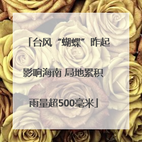 台风“蝴蝶”昨起影响海南 局地累积雨量超500毫米