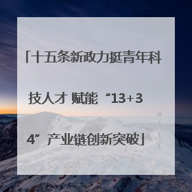 十五条新政力挺青年科技人才 赋能“13+34”产业链创新突破