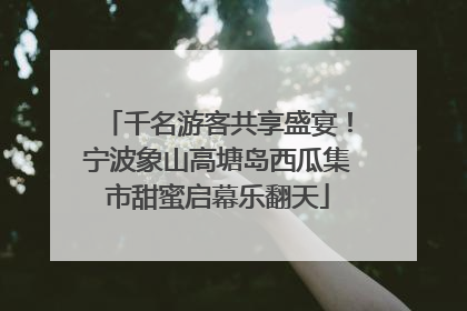 千名游客共享盛宴！宁波象山高塘岛西瓜集市甜蜜启幕乐翻天