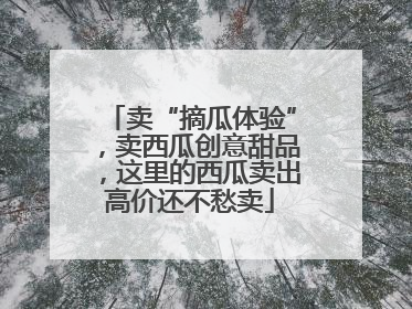 卖“摘瓜体验”，卖西瓜创意甜品，这里的西瓜卖出高价还不愁卖