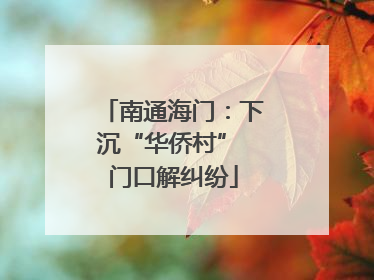 南通海门：下沉“华侨村” 门口解纠纷