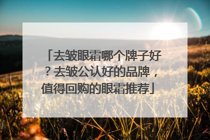 去皱眼霜哪个牌子好？去皱公认好的品牌，值得回购的眼霜推荐