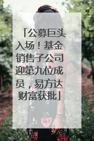 公募巨头入场！基金销售子公司迎第九位成员，易方达财富获批