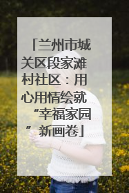 兰州市城关区段家滩村社区：用心用情绘就“幸福家园”新画卷