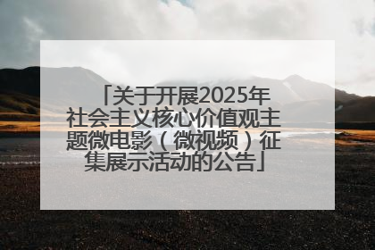 关于开展2025年社会主义核心价值观主题微电影（微视频）征集展示活动的公告